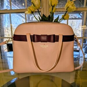 Kate Spade NY Julita Kirk Park Saffiano Pink Bow Accent Women's Bag
